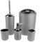 Bathroom Accessory Set 6 Pcs GreyBath Accessories Toilet Sets Modern Organiser Kit with Tumbler, Toothbrush & Toilet Brush Holder, Lotion Dispenser, Soap Dish & Trash Bin