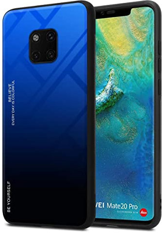 Cadorabo Hülle kompatibel mit Huawei Mate 20 PRO Schutzhülle TPU Silikon Case Glas Slim Kratzfest Weiche Gummi mit Rundumschutz Case Hülle für Huawei Mate 20 PRO in Schwarz