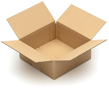 KK Verpackungen Versandkartons 200 x 200 x 80 mm Braun 1-wellig (Außenmaß 206 x 206 x 90 mm) | 50 Stück, Faltkartons Kartons für Versand als DHL Päckchen S Hermes Päckchen DPD GLS Paketklasse XS