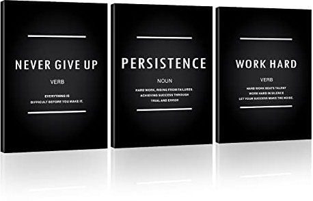 Kunstdruck auf Leinwand, Motiv Inspiration Never Give Up, motivierende Arbeit, harte Ausdauer, Zitate, Erinnerung, Dekoration, positive Bestätigung, Poster, Erfolg, Wandbehang, Bild,