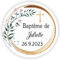 MameArt 50 STICKERS Autocollants Personnalisée Baptême Communion, Prénom et Date, 4cm Étiquettes Autocollants pour Mariage Anniversaire Ans Baptême Cadeaux Fête (Fleurs 6), (1FR1003A)