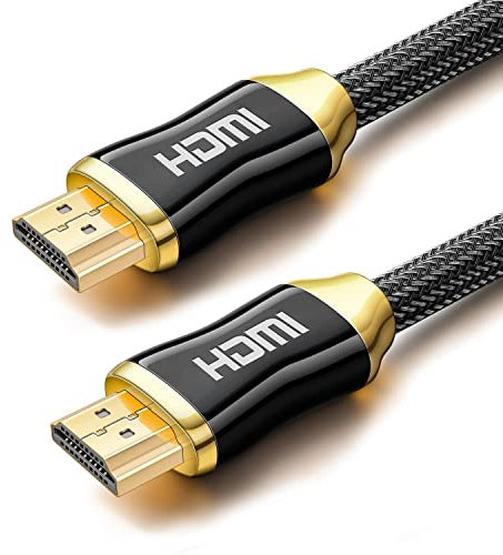 Eono Câble HDMI 4K, Cordon HDMI 2.0 4K Ultra HD Haut Débit 18Gbps par Ethernet en Nylon Tressé Compatible avec Fire TV, Ethernet, PS5, Xbox, PC Ampli TV 4K Écran, 15m