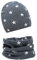 FORUHOO Baby Mädchen Beanie Mütze + Schlauchschal 2er Set, Wintermütze für Jungen Mädchen Baumwolle(Stern Grau,44-48)
