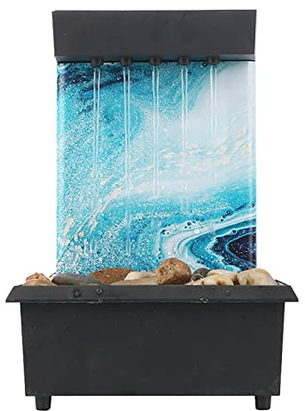 Desktop fountain Indoor Water Fountain With Light Desktop Ornament Crafts For Indoor Home Office Table Decoration Home Decoration Accessories Meditation Fountain (Color : Indoor fountain) The New