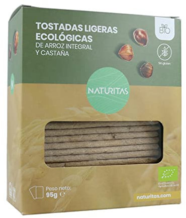 Tostadas de Arroz Integral y Castaña BIO 95g Naturitas Essentials | Crujientes y sabrosas | Vegano | Bajo contenido en grasa