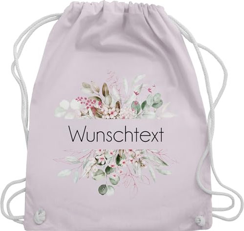 Turnbeutel Rucksack - Aufdruck selbst gestalten - Wunschtext I Geschenk personalisiert I Geschenk Weihnachten - Unisize - Pastell Rosa - beutel kita stoffbeutel name personalisierte blume