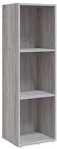 vidaXL Bibliothèque/Meuble TV Sonoma Gris 36x30x114 cm Bois ingénierie, étagère à Livres, Armoire de Rangement, Support à Livres, étagère de Rangement
