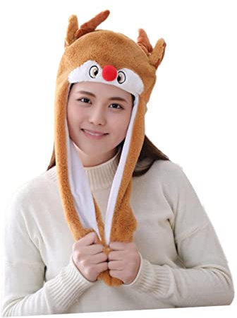 Toyvian Wintermütze Aus Kunstpelz Plüsch-Tier-Stirnband HUI-hüte Ohr Flauschige Tiermütze Plüschtiere Stofftiere Kuscheltier Wird Sich Bewegen Fell