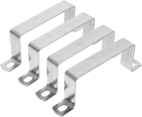 Clips 4 stücke Vierkantrohr Schnalle Clips Rohr Unterstützung Kleiderbügel Rohrschelle Halterung Rohr Unterstützung Halterung Quadratkarte Silber Edelstahl Pferd Reitkarte Rohraufhänger Rohrschellen
