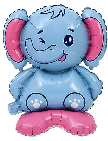 Folienballon Aufsteller 3D, Elefant Design, ca. 43*58 cm - Perfekt für Geburtstagsfeiern, Baby-Duschen, Taufen, Kinderzimmer-Dekoration, Tier-Themenpartys, Foto-Requisiten und pädagogische Aktivitäten