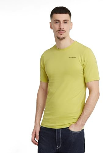 G-STAR Slim Base T-Shirt, Camiseta Hombre, Verde (Linden Green D19070-C723-G306), S