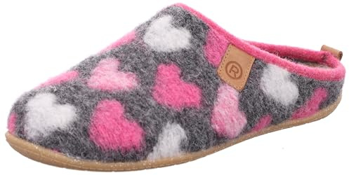 Rohde Damen Pantoffel Hausschuh Leder Decksohle Muster süß Tivoli-D 6861, Größe:40 EU, Farbe:Pink
