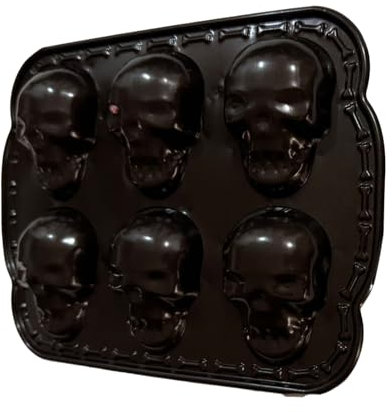 Totenkopf Aluminium Muffinbackformen Halloween Backform 6er Kuchenform Muffinform Totenkopf Halloween Backform Aluminium Kuchenform Muffinform Backform/Muffinform Für Muffins, Cupcakes, Kuchen, Puddin