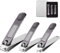 LOPHE Professional Nail Clippers Set, 3Pcs Nail Cutter Kit, Stainless Steel Nail Care Tools with Travel Case, Heavy Duty Manicure Pedicure Set, Portable Toenail Clipper for Men Women Thick Fingernail