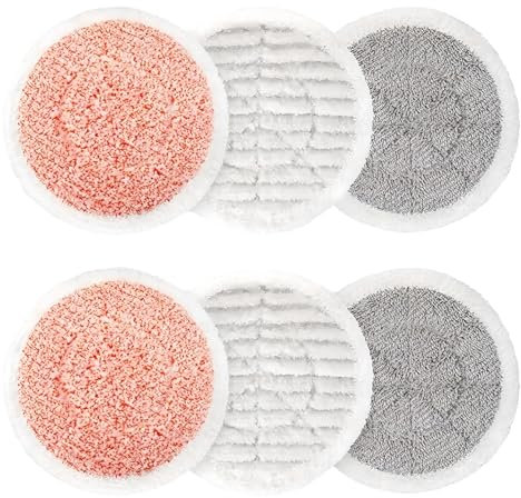 FDKJOK 6pcs Replacement Steam Mop Pads for Shark S7000 Steam Mop, Reusable Steam & Scrub All-in-One Cleaning Pads, Scrubbing and Sanitizing Rotating Power Pads for All Sealed Hard Floors(Multicolor)