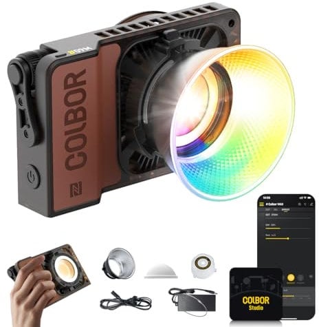 COLBOR Wonder W60R 60W RGB Luce Video Portatile 345g Illuminazione Continua Controllo APP con DC/Tipo C per Interni ed Esterni Filming Interviste Live Streaming, Luce-Video-Fotografia-LED-RGB