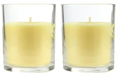 2 Stück Duftkerzen Jasmin, Duftkerzen Pflanzliches Wachs im Glas 8.5x7cm, 28 Stunden Verbrennung