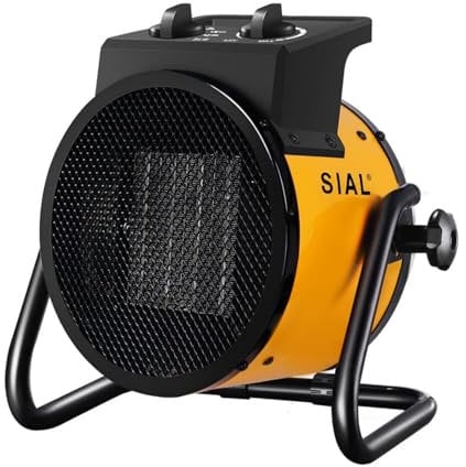 SIAL Portable Electric Heater 2000W Ceramic Fan Space Heaters 3 Settings & Adjustable Thermostat(Yellow)