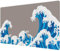 Anpollo Large Mouse Pad Desk Mat 900 x 400 x 3mm Cool Sea Texture Non-Slip Rubber Base Mousepad Stitched Edges Keyboard Mat for Office Home Game - Gray and White Sea Wave