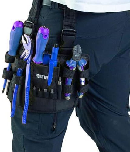 Tool Pouch with Belt Clip,Tool Bag for Leg, Leg Pocket Pouch,Belt Bag Pouch Waist Pocket Electricians Storage,Tool Holder for Electrician, DIY, Automotive, Craftsman,Woodwork,for Gardening Gifts