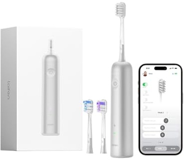 Laifen Wave Spazzolino Sonico Elettrico con 3 Testine, Acciaio Inossidabile