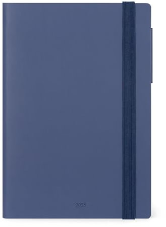 Legami - Agenda Settimanale con Notebook, 12 Mesi Medium, Diario da Gennaio 2025 a Dicembre 2025, Chiusura con Elastico, Planner Mensile Gennaio 2026, Taschina Finale, Rubrica, 12 x 18 cm, Blueberry