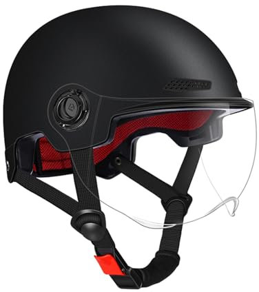 Open Face Helmets - bikke Helmets with Visor, Helmets for Adults | Shockproof Cycling Helmets, Anti-glare Detachable Goggles, 2H Hardness, Adjustable Helmets, Head Protector for Men Women