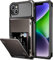 Draamvol for iPhone 16 Phone Case with Card Holder Slots Armor Shockproof Flip Wallet Case Hard PU Back Soft TPU Inner Bumper Cover for iPhone 16 Case, Grey