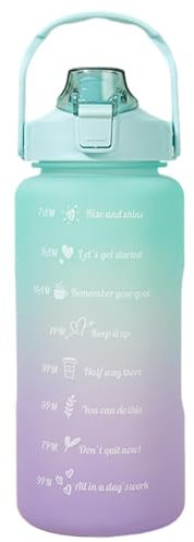 Bouteille D'eau 2L | Grande Capacité Bouteille Paille Gobelet Pratique Réutilisable, Gourdes De Camping Et Randonnée, Bouteille Sport Pour Fitness, Sport, Plein Air, Randonnée, Sans BPA | Étanches