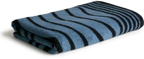 MÖVE Illusions Imprint Duschtuch 67 x 140 cm aus 100% Baumwolle, Steel Blue/Black