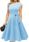 DRESSTELLS Ladies Wedding Guest Dresses, Blue Formal Cocktail Dress for Women UK, Summer Modest Prom Vintage Tea Party Evening Dress 2025 Blue S