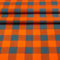 Fabreco Flanell Meterware – Karo, Baumwollstoff, 1lfm, Stoffbreite 150 cm - Orange-Grau K7