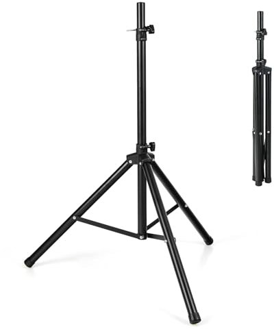 FANTASK Boxenstativ Boxen Ständer, Lautsprecherständer Höhenverstellbar von 122-186 cm, Boxenständer belastbar bis 50 kg, für Musikzimmer, Konferenzräume, Studios, 186L x 35B x 186H cm, schwarz