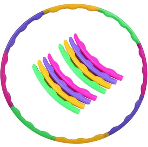 SIRLOMU 8 Sections Cerceau de Gymnastique pour Enfants, Cerceau de Fitness Amovible, Cerceau de Gymnastique, Cerceau pour Enfants, Cerceau Coloré pour Entraînement, Sport & Jeu (65 cm)