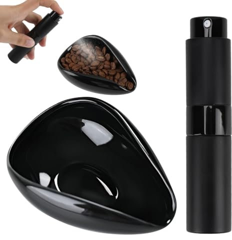 Coffee Dosing Cup Set Coffee Bean Ceramic Dosing Tray and Spray Bottle Small Narrow Mouth Loose Leaf Tea Spoon Dosing Scoop and Cup for Tea Coffee Beans Home Coffee Bar Teahouse (2.0)