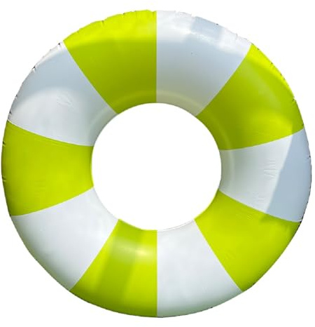 Piscina da nuoto, anello da nuoto gonfiabile, grande 120 cm, giocattolo acquatico per piscina e spiaggia, feste, giocattolo per bambini e adulti (giallo-verde)