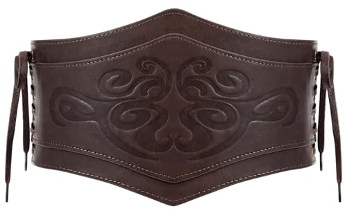 TRIWORKS Damen Mittelalter Korsett Gürtel Wikinger Elastischen Gürtel Piraten Korsett Vintage Halloween Karneval Cosplay Kostüm