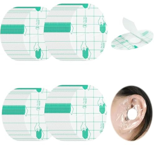 Xinlon 80 Stück Wasserdichte Ohr Patches, Baby Wasserdichte Ohr Aufkleber, Transparente PU Ohr Patches, Einweg Ohrenschutz, Geeignet zum Duschen, Schwimmen, Surfen für Erwachsene und Jugendliche
