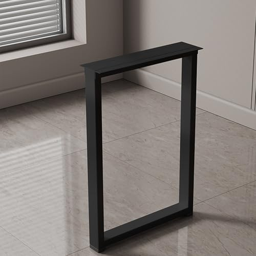Support Profil Carré Pour Plan De Travail Salle À Manger, Pied Meuble Avec Réglable Patins Antidérapants, Pieds De Remplacement Pour Table Basse, Bureau, Commode, Installation Par Vis(Black,50x43cm)
