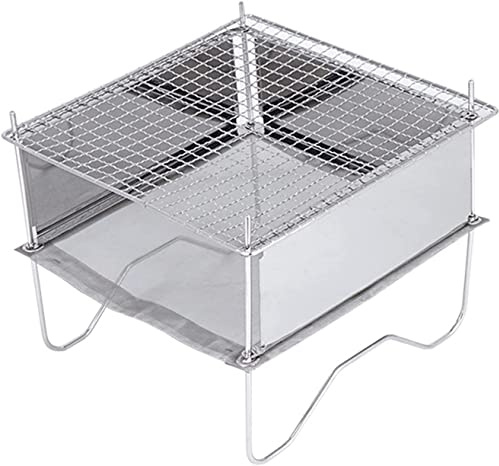 portable grill， Folded Grill Campfire Stainless Steel Detachable With Storage Bag Grilling Cooking Gadgets For Outdoor Fishing