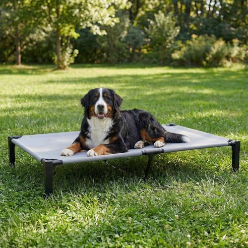 Niubya Hundeliege Outdoor Grosse Hunde - Hundeliege in und Outdoor Garten, Erhöhtes Hundebett für draußen Camping erhöhtes Hundebett, Größe für Hunde maximal 55 kg, XXL 153x92×24 cm, höhe in 24cm