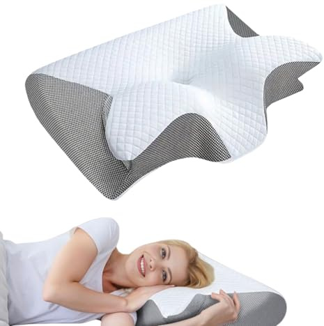 Seladi Airflow Pro Nackentherapiekissen-Optimale Nackenstütze für erholsamen Schlaf.Ideal bei Verspannungen,Schlafproblemen und zur Wirbelsäulenentlastung.Für Seitenschläfer,Schlaf im Alltag (Grau)