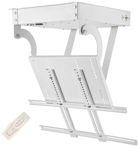 Motorized TV Mount, Adjustable Bracket for 32-70 Inch Screens, Telescopic Lift with Auto Lifting, Supports Up to 132 lbs, Low Noise, Hidden Fold Down Design