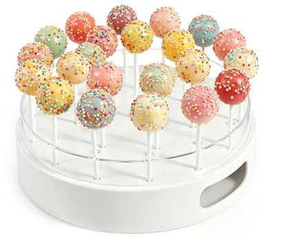 Gyism 22 Löcher Cake Pop Ständer, Runden Cakepopständer Ø21CM Candy Bar für Cake Pops Halter zum Dekorieren und Präsentieren von Cake Pops Perfekt für Kindergeburtstag Dessert Tisch Party Deko (Groß)