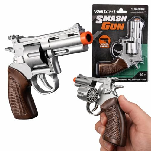 Summer Classic Full Metal Die Cast Cowboy Style Cap Ring Blaster – 6 Sheet 8-Shot Model, Vintage Western Design, Role Play Item (Only Silver Gun)