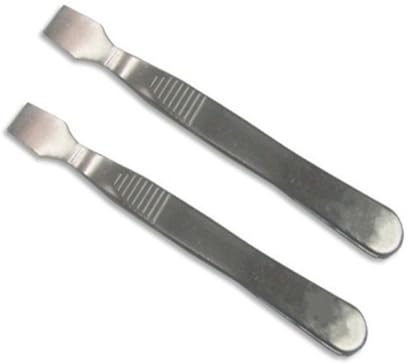 HOODANCOS Kit de 5 Outils de Levier en Acier Inoxydable Argenté, Spatule Plate pour Ouvrir Téléphones Mobiles, Facile à Stocker, pour Réparation Électronique à Domicile