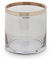 Windlicht Vase Dallas lüster rauch mit Platinrand, Höhe 18 cm