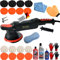 Duke-Handel Poliermaschine für Auto - Exzenter 810 Watt mit 21 mm Hub und 6m Kabel inkl. Koffer (Set XL)