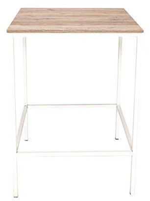 Dila GmbH Stehtisch Bartisch Tresen Bar Bistrotisch Gastronomie Esstisch Tisch | Metallgestell quadratische Tischplatte (Buche)