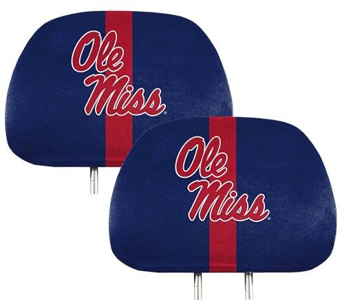 Team ProMark NCAA Mississippi Ole Miss Rebels Full-Print Head Rest Covers, 2-Pack